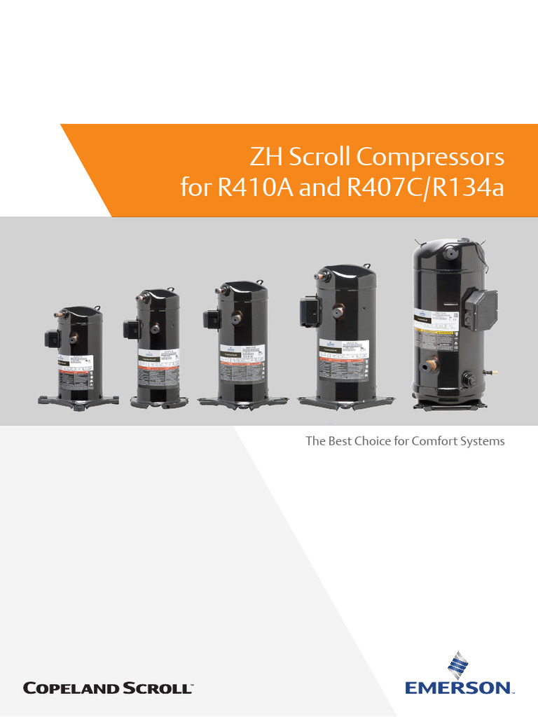 Copeland Scroll ZH Compressors For R410a r407c R134a en GB 4216112 ...