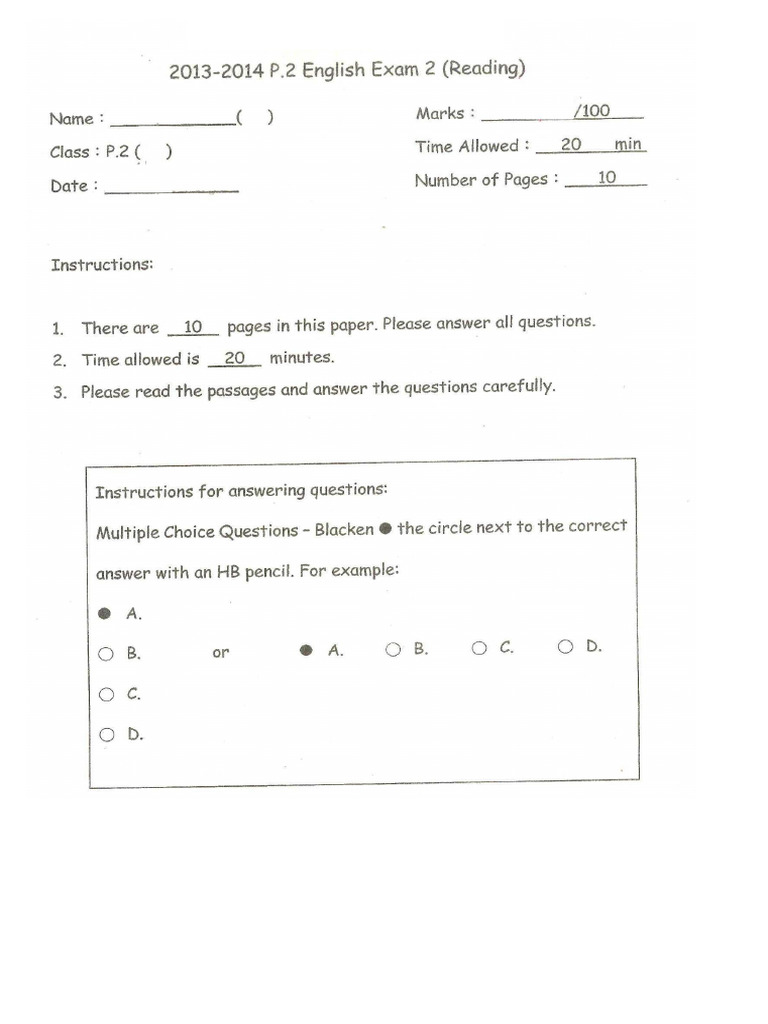 Answer Key for Multiple Choice Questions | PDF