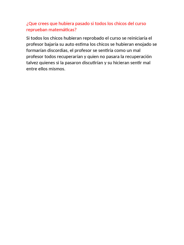 Consecuencias de reprobar matemáticas | PDF