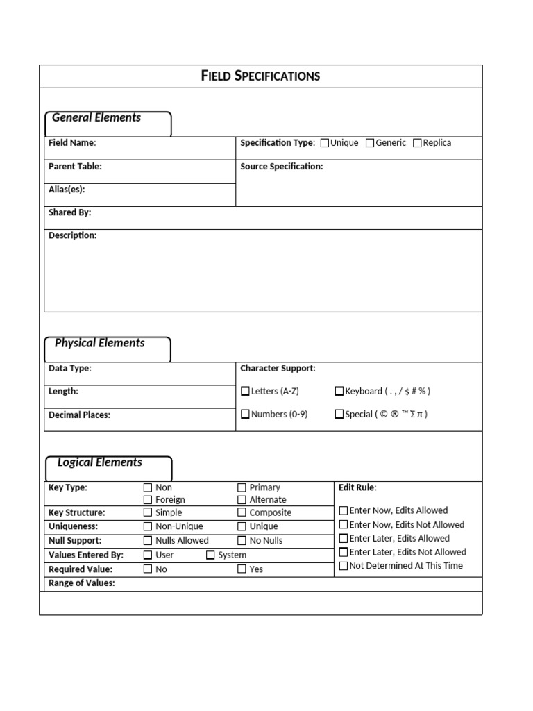 SQL Lab 5 Field Specifications | PDF | Databases | Data