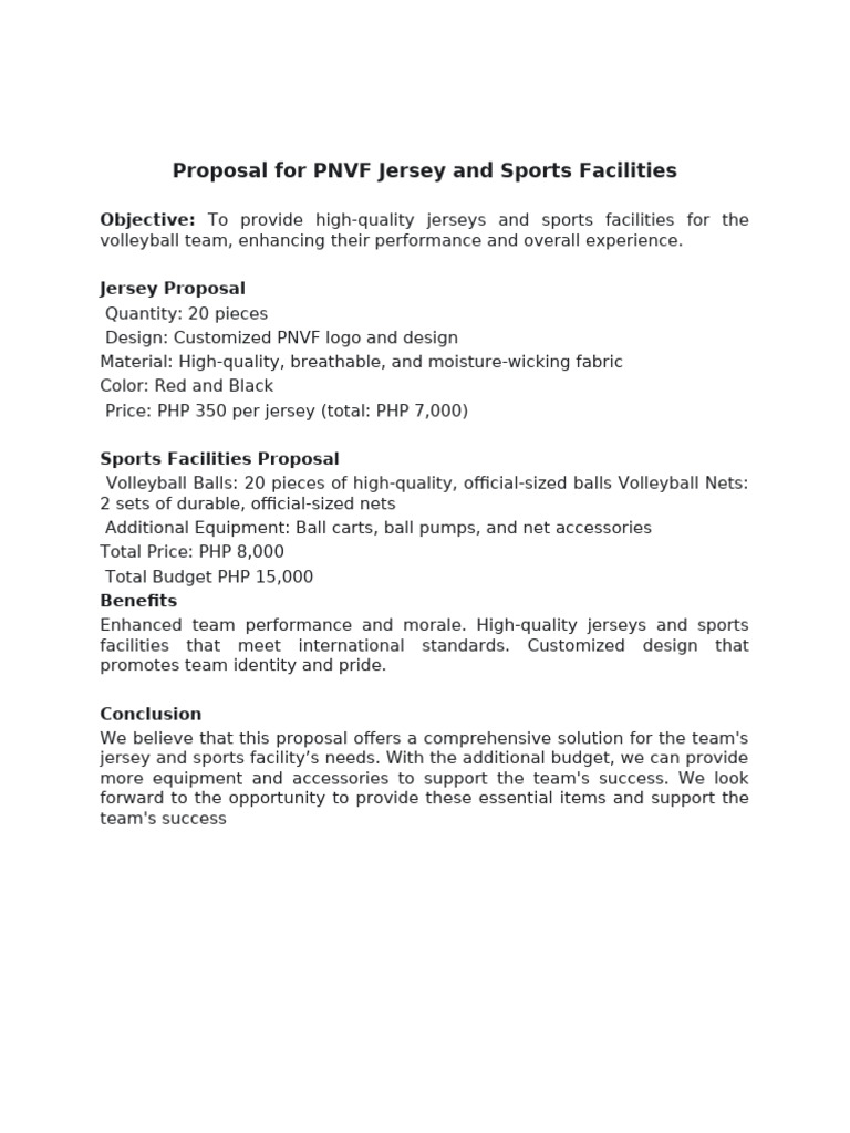 PNVF U16 Jersey and Sponsorship Proposal | PDF | Volleyball | Sports