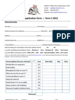 SeniorNet Course Application Form Term 2 2012