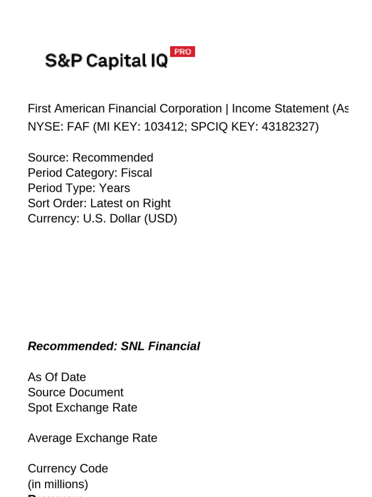 First American Financial Income Statement 2023 | PDF | Income | Net Income