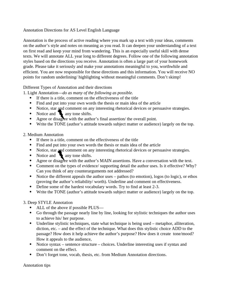 AS Level English Language Annotation Guide | PDF | Annotation | Linguistics
