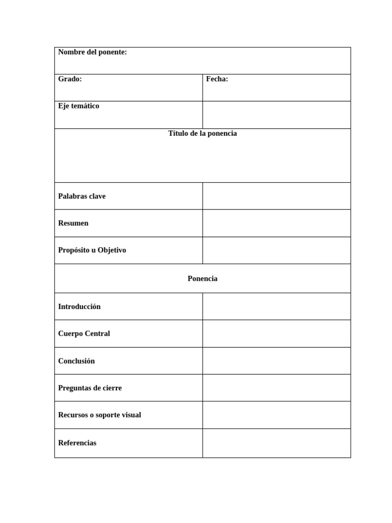 Estructura de Ponencia Académica | PDF