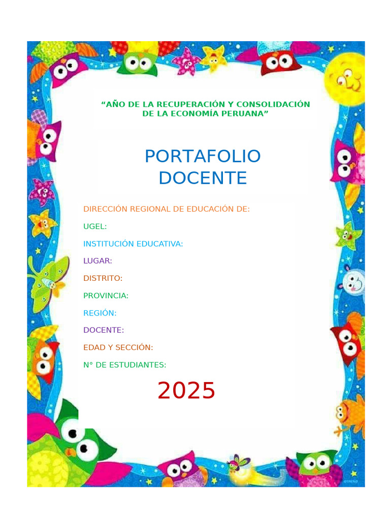 Portafolio Docente de Educación Inicial | PDF | Educación de la primera ...