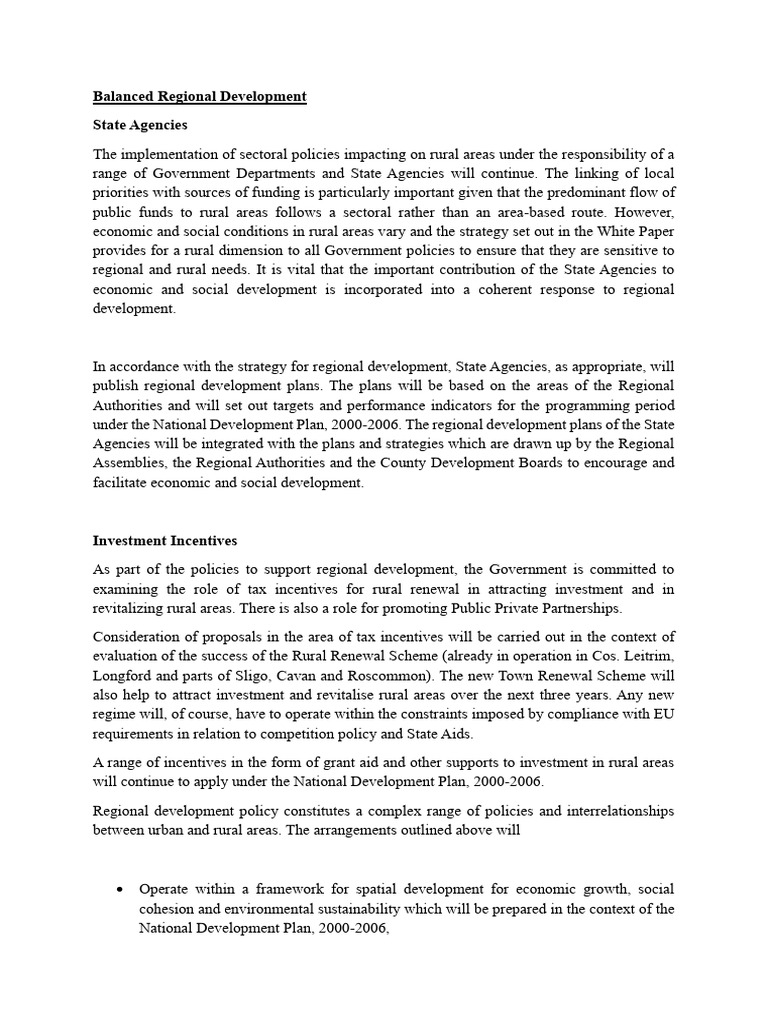 Strategies for Balanced Rural Development | PDF | Information And ...