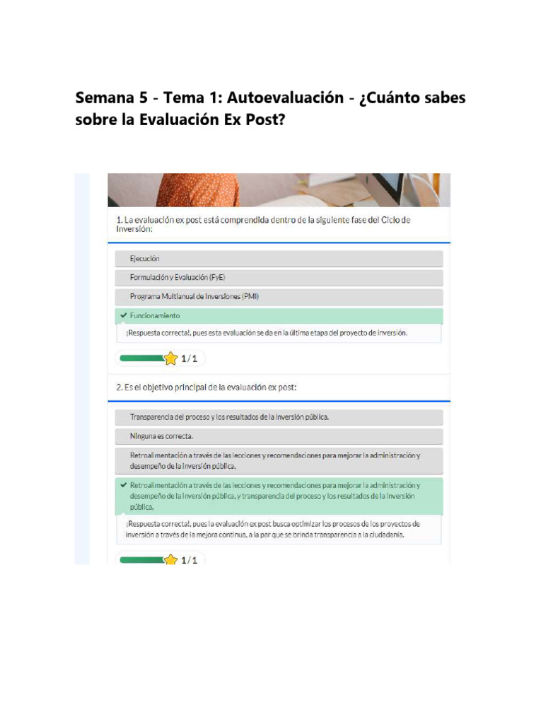AUTOEVALUACION Semana 5 | PDF