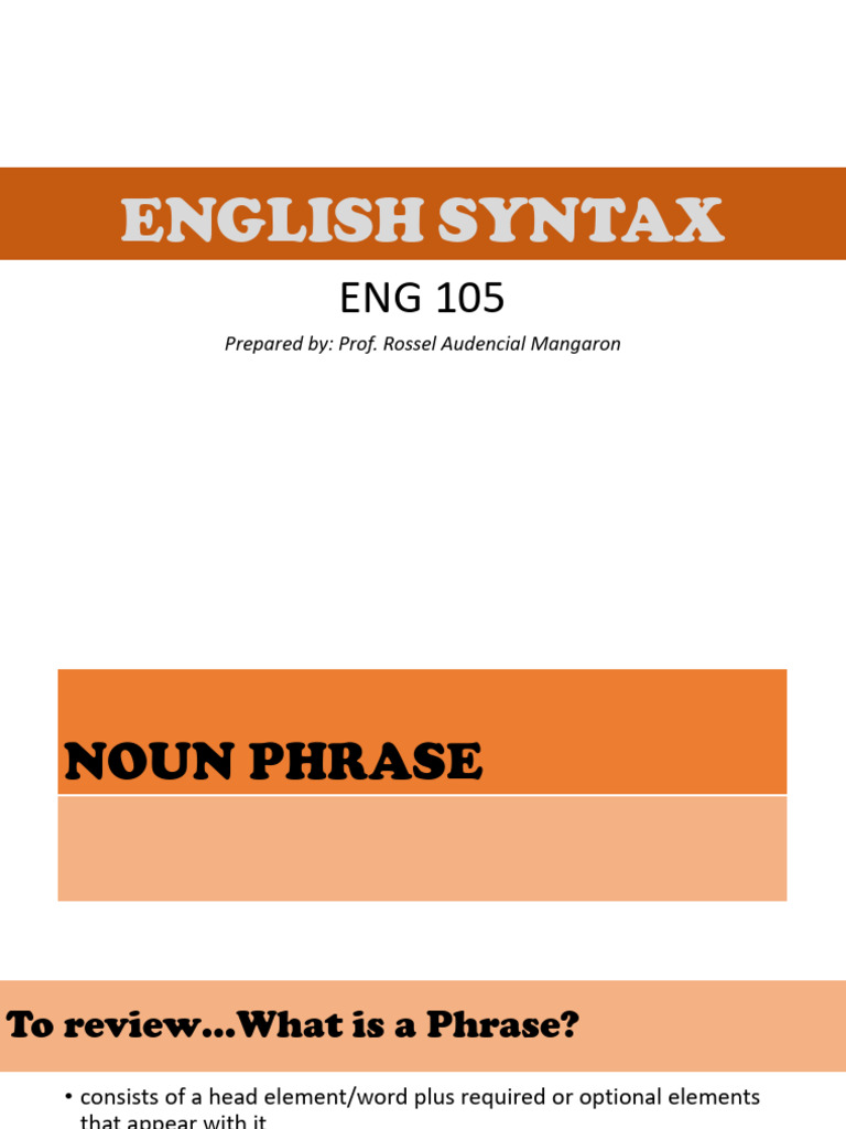 Understanding English Noun Phrases | PDF | Phrase | Noun