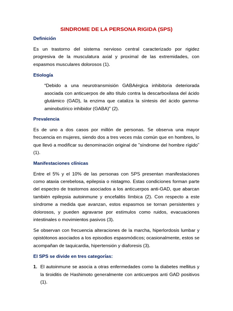Síndrome de la Persona Rígida: Causas y Tratamiento | PDF | Distonia ...