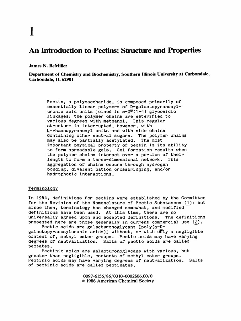 Pectin Structure and Gel Formation | PDF | Chemistry | Physical Chemistry