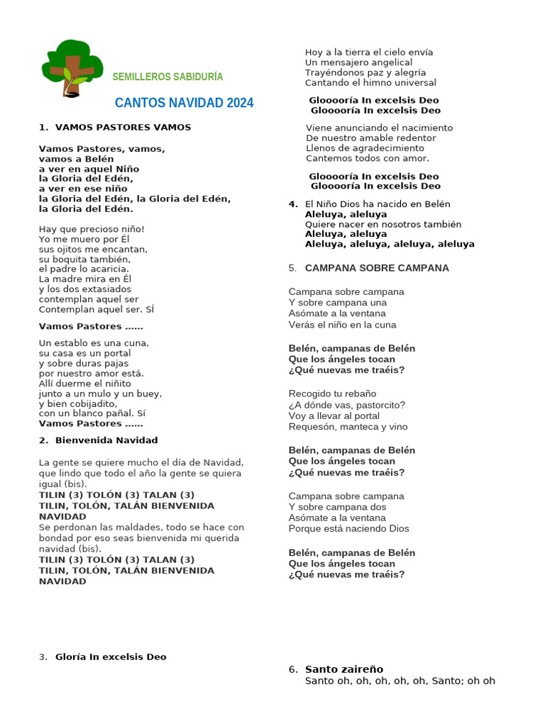 Villancicos de Navidad 2024 | PDF