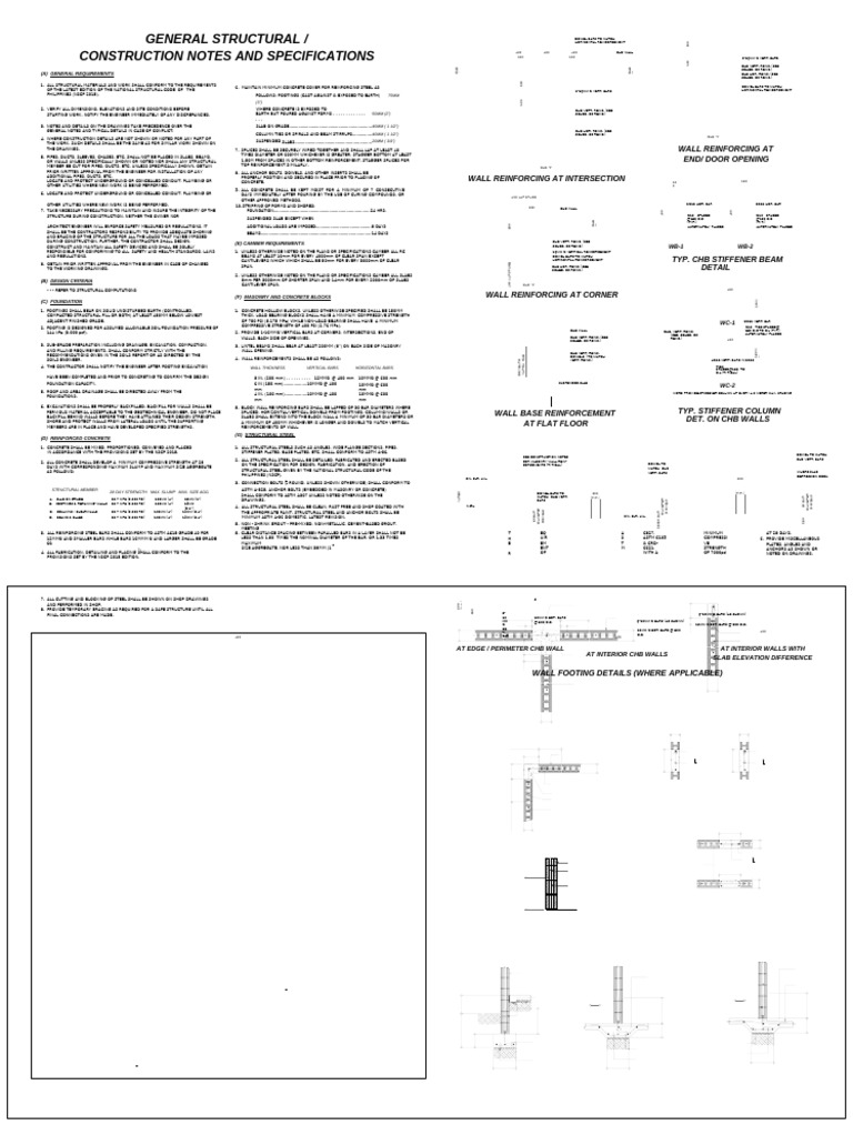 Construction Specifications for CHB Walls | PDF | Structural Steel ...