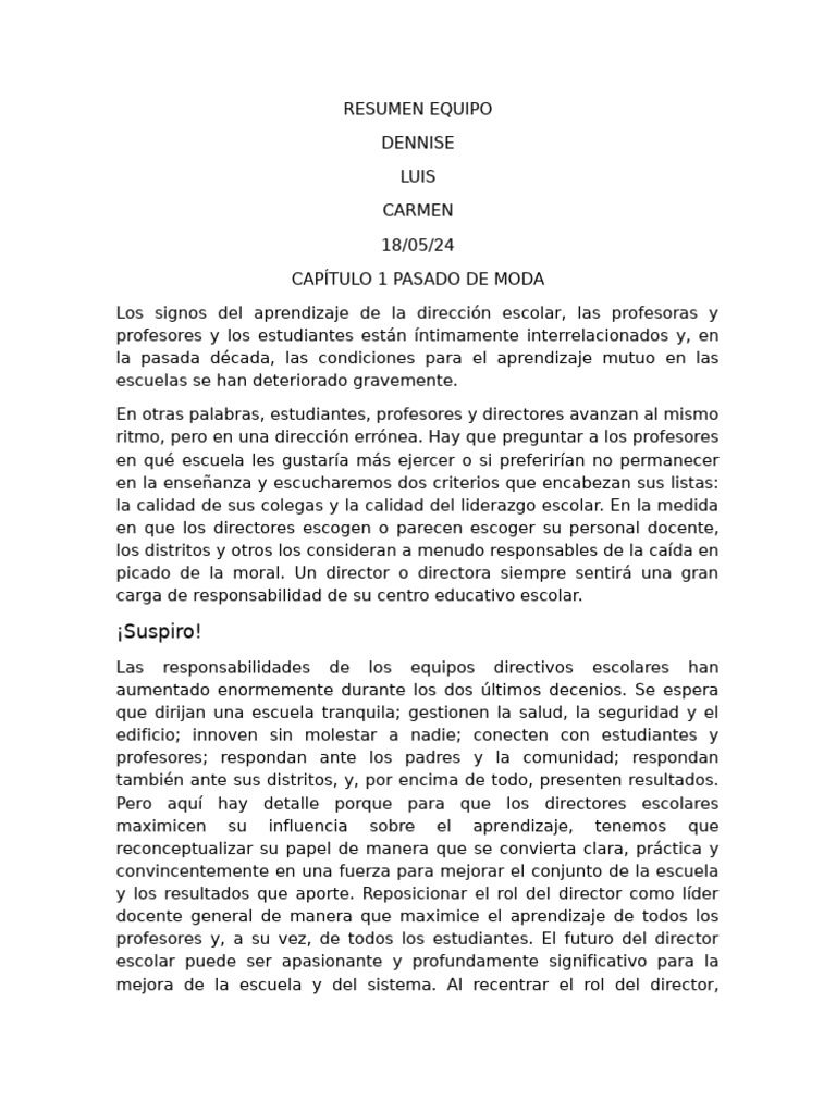 Liderazgo Escolar y Aprendizaje Efectivo | PDF | Plan de estudios ...