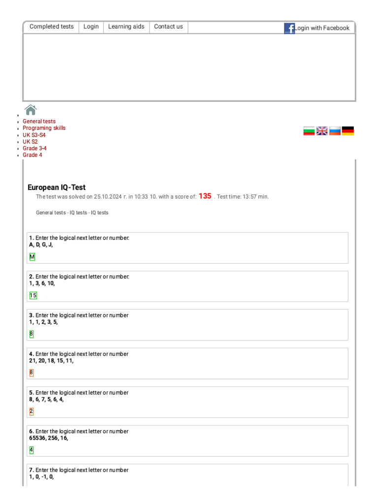 European IQ Test Results and Analysis | PDF | Psychology | Cognitive ...