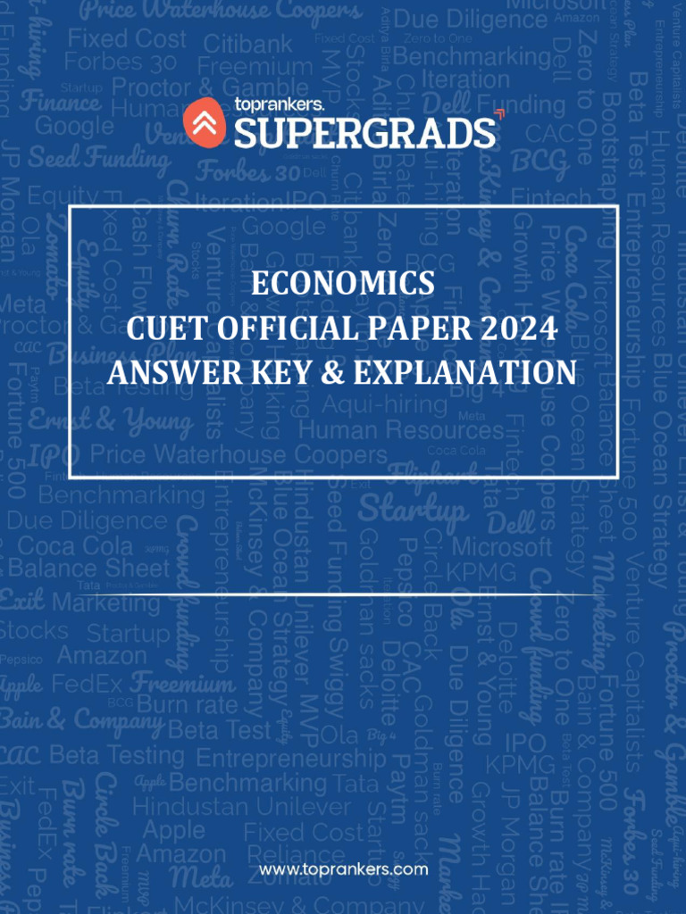 CUET 2024 Economics Answer Key | PDF | Gross Domestic Product ...