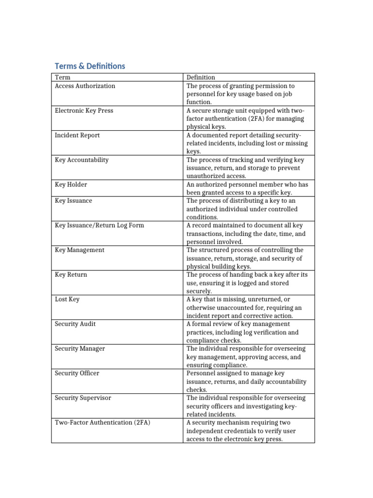 Key Management Terms and Definitions | PDF | Authentication | Secure ...