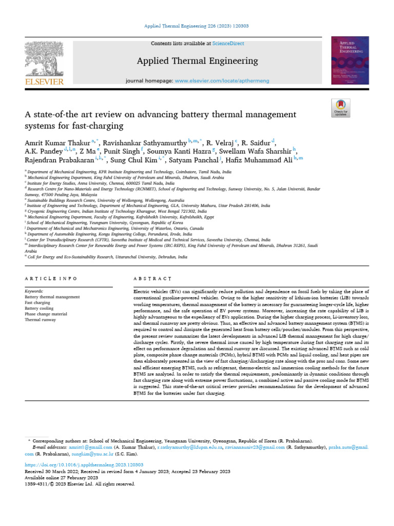 A state-of-the art review on advancing battery thermal management ...