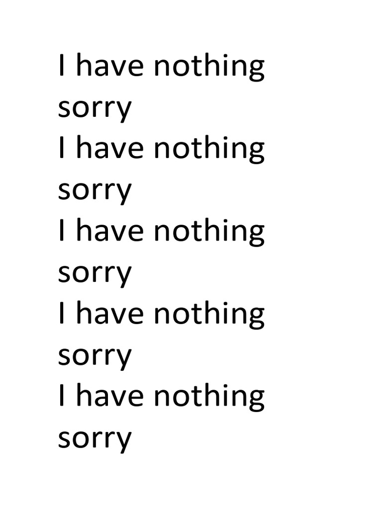 Repeated Apologies for Nothing | PDF