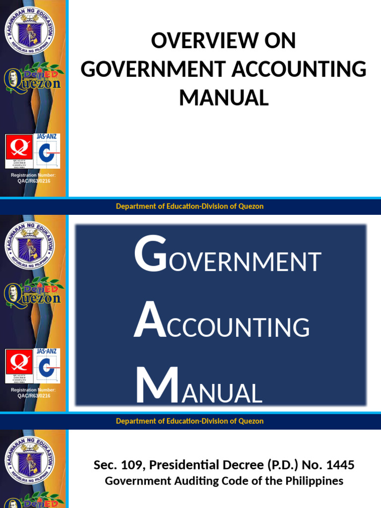 Government Accounting Manual Overview | PDF | Debits And Credits ...