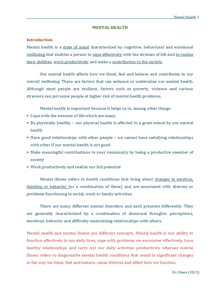Understanding Mental Health Disorders | PDF | Mental Disorder | Mental ...