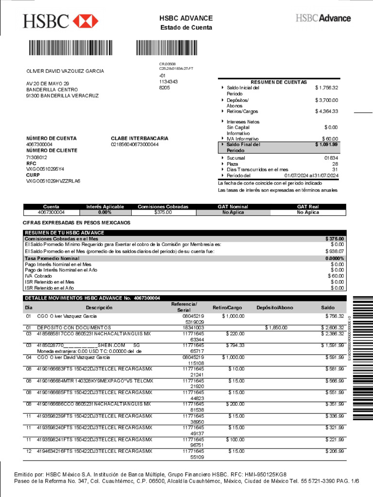 2024 07 31 - Estado de Cuenta | PDF
