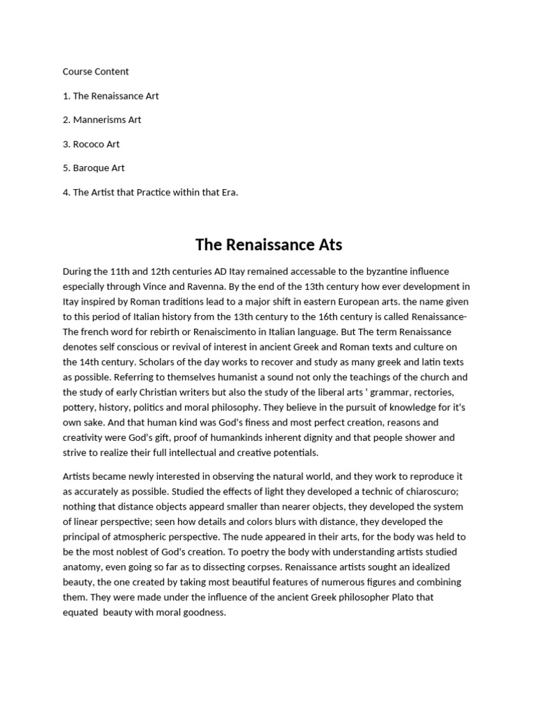 Renaissance and Mannerism Art Overview | PDF | Michelangelo | Raphael