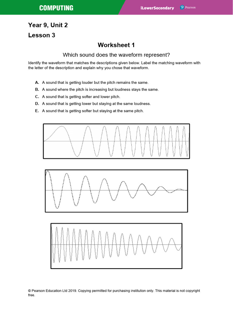 Sound Waveform Identification Worksheet | PDF