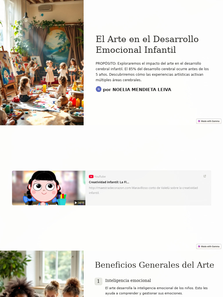 Impacto del Arte en el Desarrollo Infantil | PDF | Las emociones ...