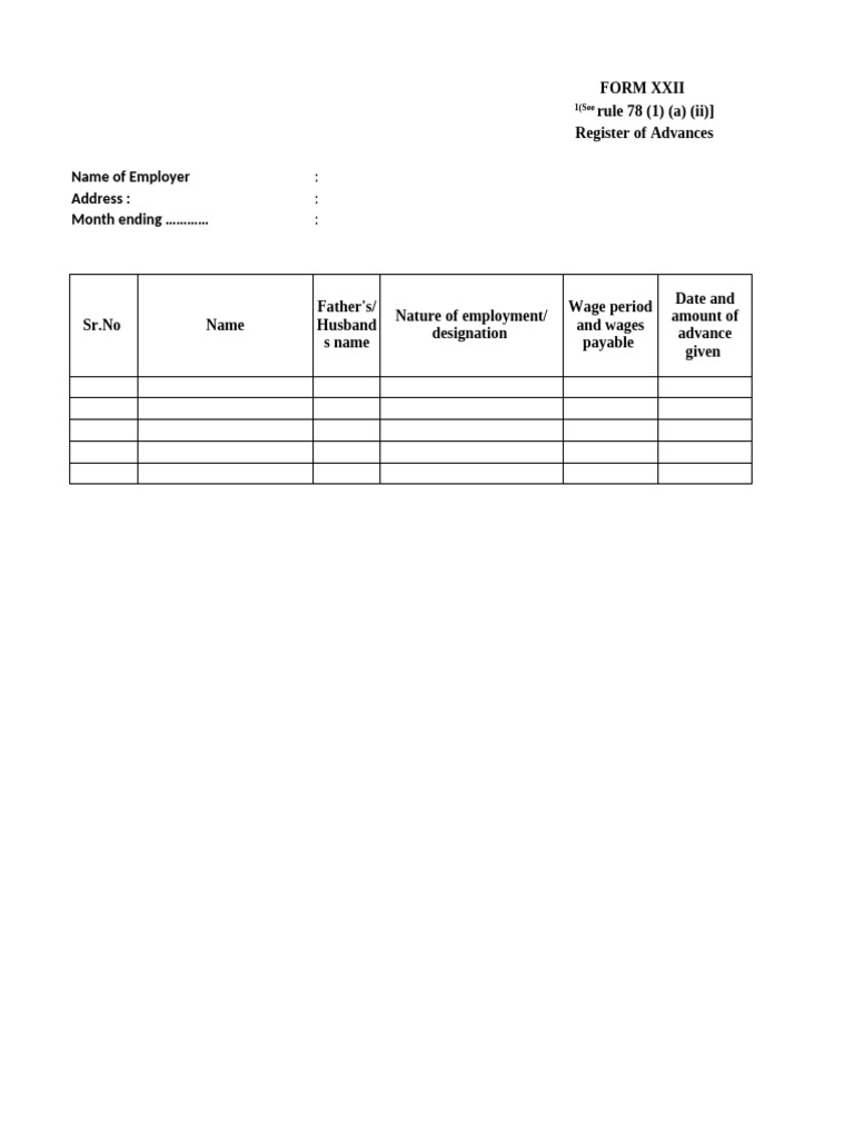 Factory Advance and Overtime Registers | PDF | Overtime | Tax Deduction