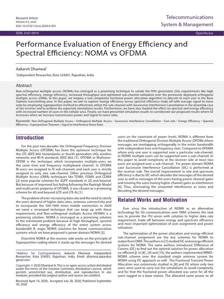 Performance Evaluation of Energy Efficiency and Spectral Efficiency ...
