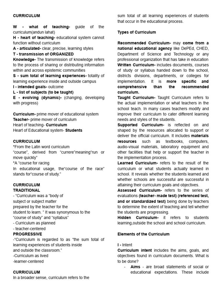 EDUC 90 Review | PDF | Curriculum | Learning