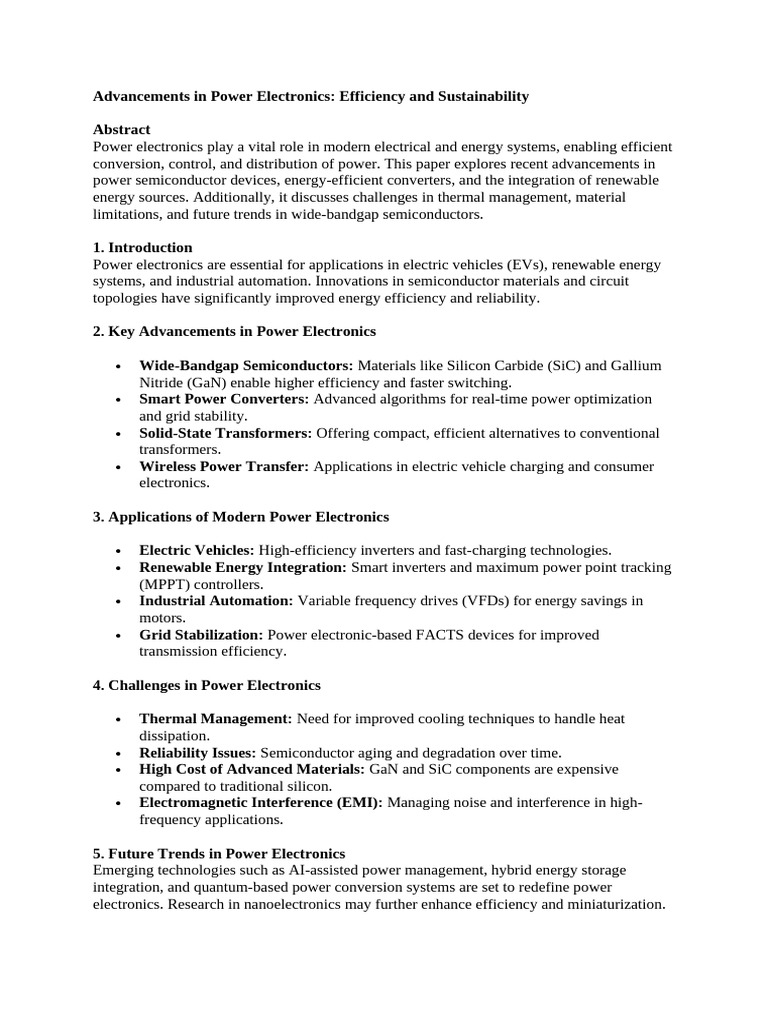 Advancements in Power Electronics | PDF | Power Electronics | Electronics