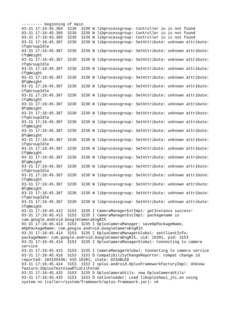 Android Camera Log Analysis | PDF | Computing | Software