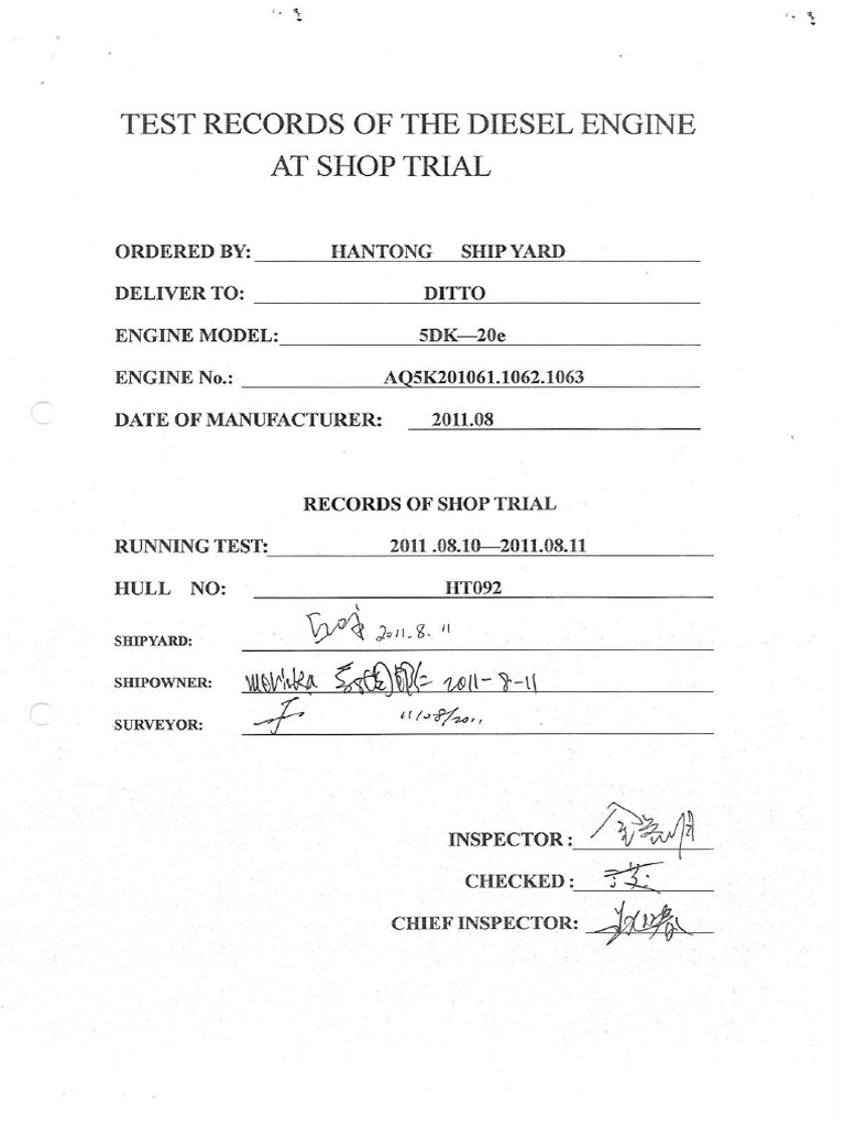 Main Generator Engine | PDF | Engines | Piston