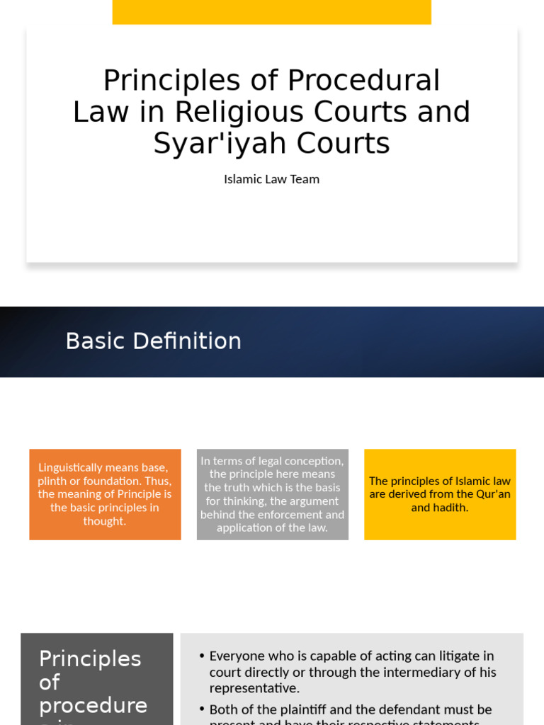 Principles of Islamic Procedural Law | PDF | Sharia | Lawsuit