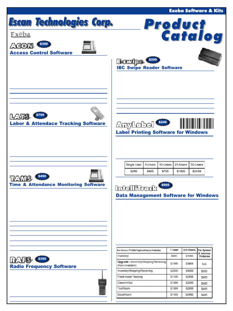 Exeba Software & Data Collection Tools | PDF | Barcode | Image Scanner