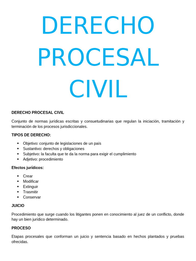 Guía Completa de Derecho Procesal Civil | PDF | Jurisdicción | Ley procesal
