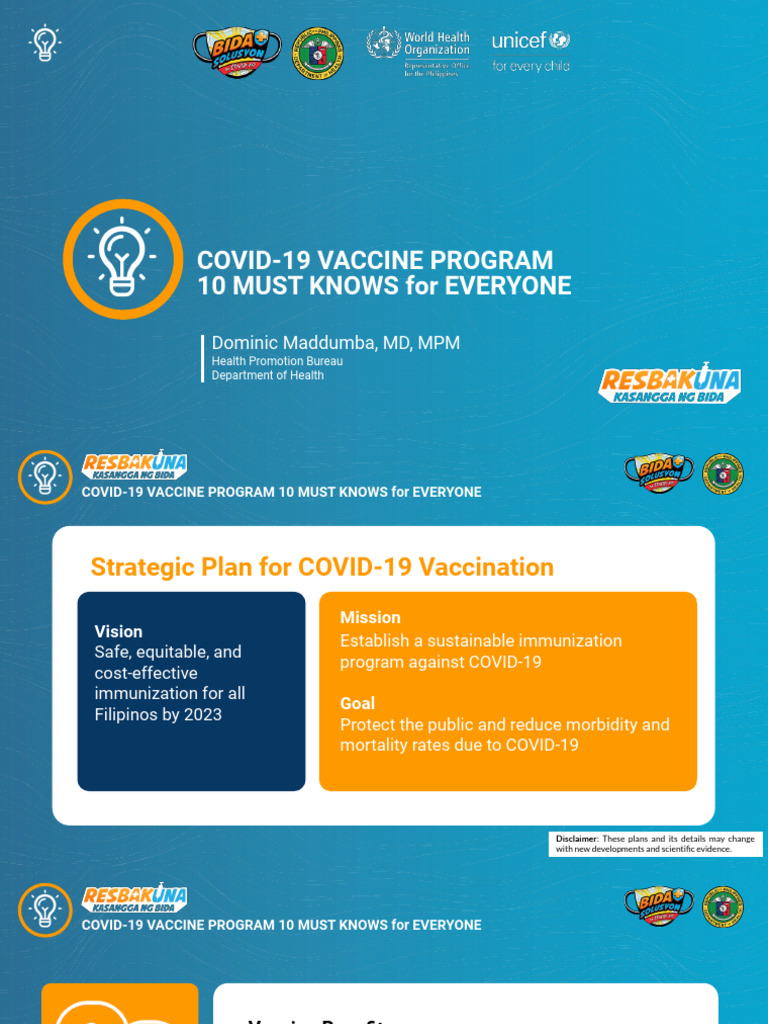COVID-19 Vaccine Program: 10 Essentials | PDF | Vaccines | Vaccination