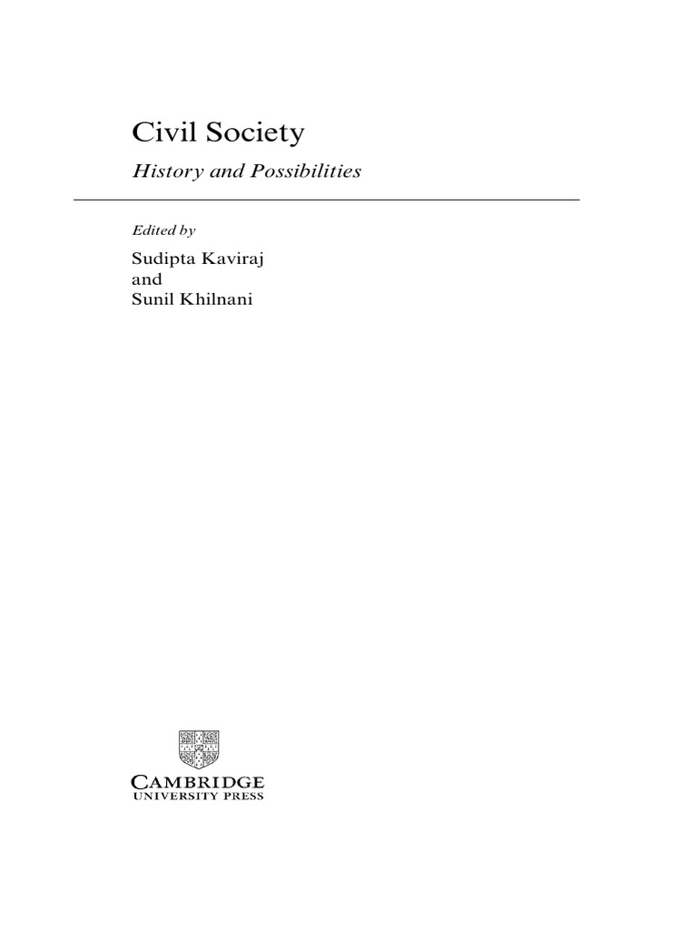 Civil Society: History and Possibilities | PDF | Civil Society | Georg ...