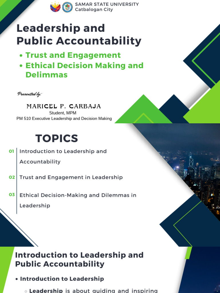 Leadership, Accountability, and Ethics | PDF | Leadership | Accountability