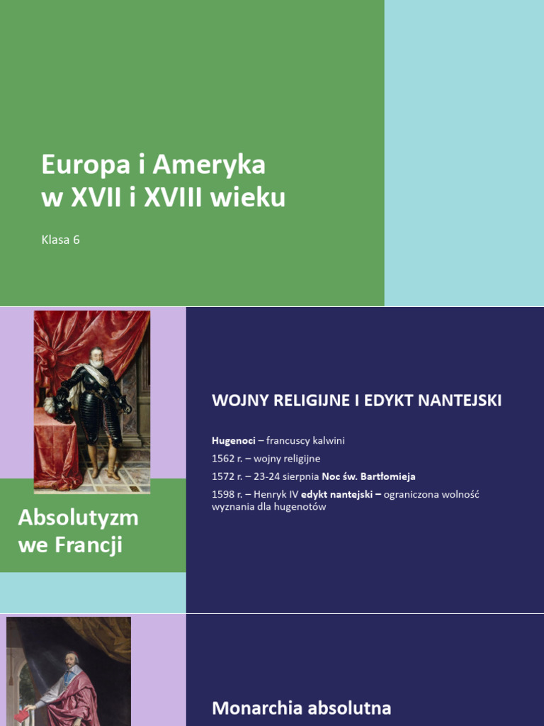 Europa I Ameryka W XVII I XVIII Wieku | PDF