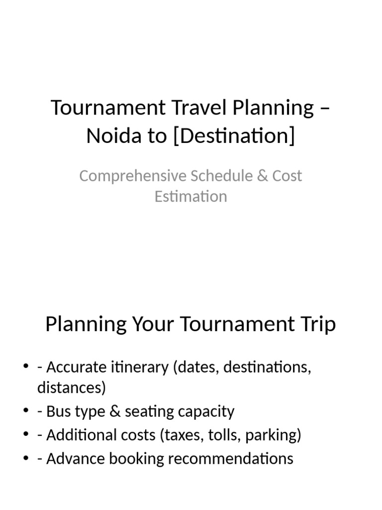 Noida Tournament Travel Cost Guide | PDF