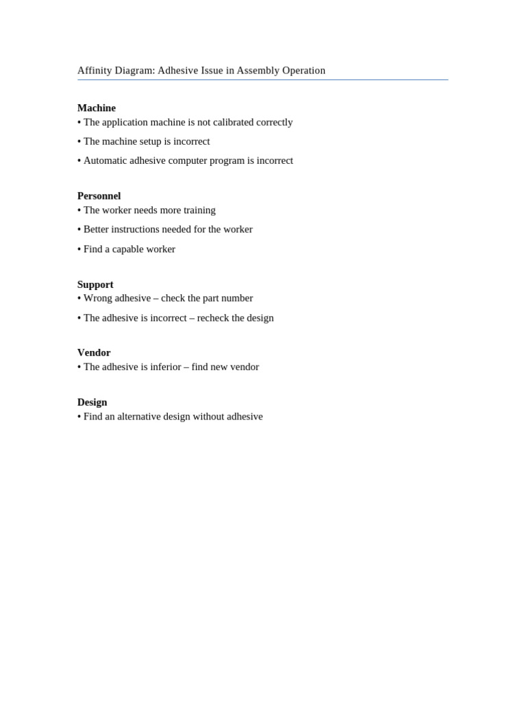 Adhesive Problems in Assembly Operations | PDF
