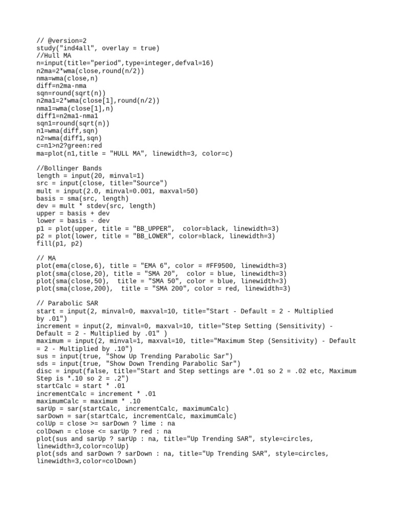 Comprehensive Pine Script Indicators | PDF | Technical Analysis ...