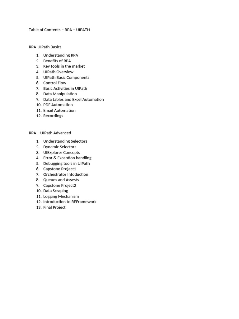RPA with UIPath: A Comprehensive Guide | PDF