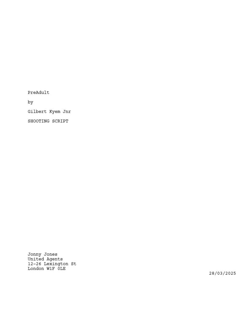 PreAdult Therapy Script: A Unique Approach | PDF