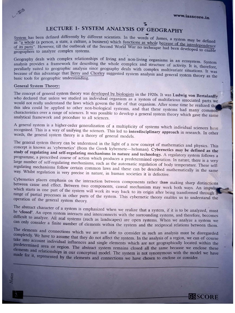 GS SCORE Geography Optional Notes Human Model @UpscPdfDrive | PDF