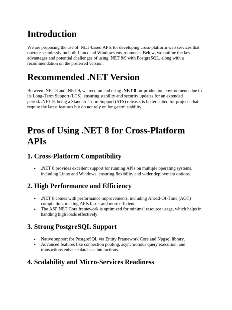 Pros and Cons of Using .NET 8 For Cross-Platform APIs With PostgreSQL ...