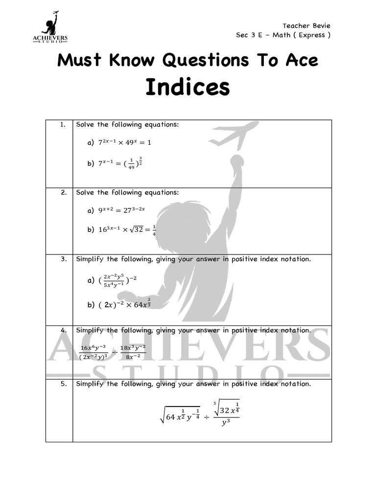 Essential Index and Compound Interest Questions | PDF | Interest ...